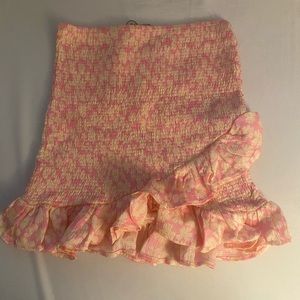 XS Pink, Yellow, and White Zara Mini Skirt